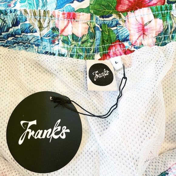 Frank’s tropical print swim trunks Large NEW - Picture 12 of 14